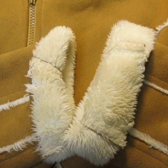 VINTAGE Kim Rogers Y2K Jacket Faux Suede Size M Women Tan Brown Faux Fur Trim - Picture 8 of 13